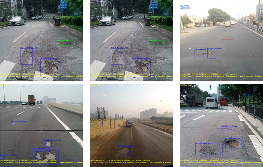 Road Damage Detection and Physical Properties Estimation